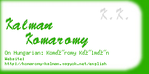 kalman komaromy business card